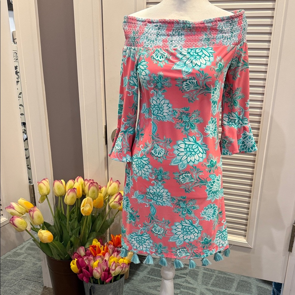 Cabana Life Pink and Blue Floral Mini Dress